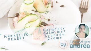 Gerookte zalm met avocado crème koud voorgerecht [upl. by Cleodell61]