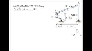 Vector Dynamics Example kinematics of rigid bodies linkage [upl. by Ener230]