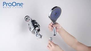 ProOne® ProMax Antimicrobial Chrome Handheld Shower Head Filter [upl. by Ynaffik]