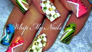 Whip My Nails  Geometric Abstract DIVA Nail Art Design Tutorial [upl. by Nealson581]