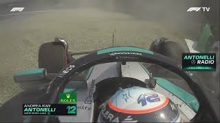 Kimi Antonelli CRASH on his F1 Debut at Monza  Onboard amp Radio [upl. by Jt276]