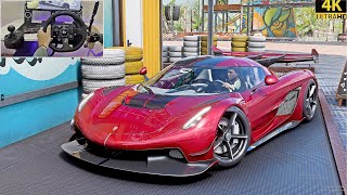 1500HP Koenigsegg Jesko  Forza Horizon 5  Steering Wheel Gameplay [upl. by Clemen]