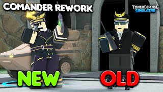 New And Old Commander Firerate Buff Differences  TDS Roblox [upl. by Aydidey]