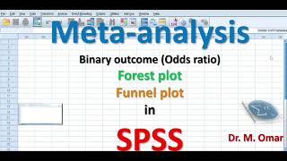 Meta analysis Binary outcome Odds Ratio Forest plot Funnel plot in SPSS [upl. by Acirtap]