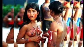 isolated tribe Xingu Indigenous Territory at Brazil [upl. by Ahsitaf316]