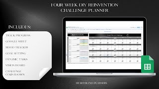 4Week Reinvention Challenge Planner  Google Sheet Template TUTORIAL [upl. by Prowel732]