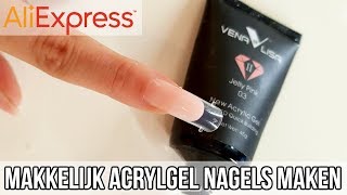 ZELF ACRYLGEL NAGELS ZETTEN  ALIEXPRESS REVIEW 🔥 SUPER MAKKELIJK [upl. by Marc]