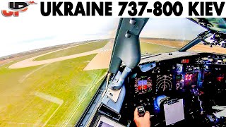 Boeing 737800 Approach amp Landing at Kiev🇺🇦  Pilotsview [upl. by Eydie338]