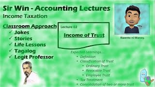 Lecture 02 Income of Trust Estate and Trust Income Taxation [upl. by Ez297]