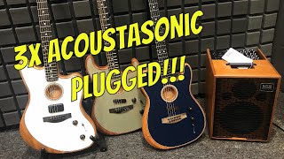 Fender Acoustasonic plugged 3x guitar comparison [upl. by Adym]