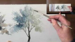 Watercolour demo  Aquarelle quotHow to paint trees Part IIquot [upl. by Drofnelg]