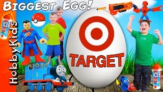 Giant TARGET Surprise Egg with HobbyKidsTV [upl. by Sabah]