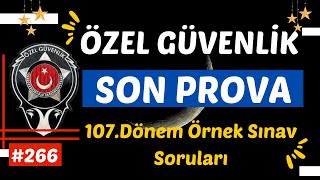 Özel Güvenlik Sınav Soruları 27 NİSAN 2024 108Dönem Sınavı SON PROVA 266 [upl. by Eustazio385]