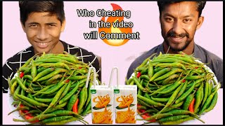 Green Chillies Eating Challenge  Tikha Mirchi Khane ki Competition Jitne Par Milega 500Rs [upl. by Orlov]