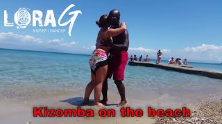 Lora G and Didier  Kizomba on the Beach at Corfu 2017 [upl. by Orferd]