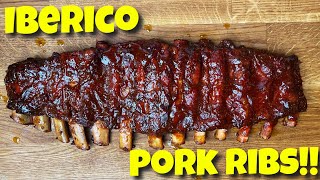 Iberico Pork Ribs  Best Homemade Glaze Ever  Yoder Offset Smoker [upl. by Sorci]