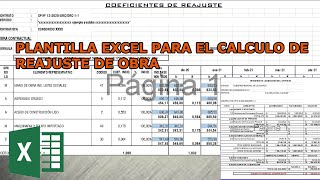 CÁLCULO DE REAJUSTE PARA VALORIZACIÓN YO LIQUDACIÓN DE OBRA PLANTILLA EXCEL [upl. by Fonda]