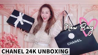 CHANEL 24K BAG UNBOXING 🤩 FALL WINTER 2024  NEW SIZE amp WHAT FITS  LUXURY TRY ON HAUL 💖 LINDIESS [upl. by Pugh]