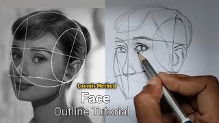 How to Draw Loomis Method Face Outline Tutorial ll Step by Step Outline [upl. by Kahle]