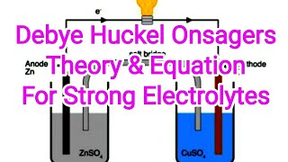 Lec14 Debye Huckel Onsagers Equation amp Theory for strong electrolytes Electrochemistry Bsc imp [upl. by Wengert]