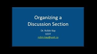 Organizing a Discussion Section [upl. by Ahsemrak162]