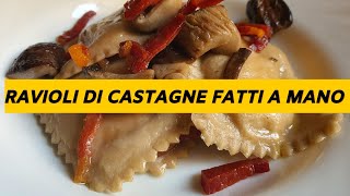 RAVIOLI DI CASTAGNE CON PORCINI OLIO AL ROSMARINO E SPECK CROCCANTE [upl. by Penthea]