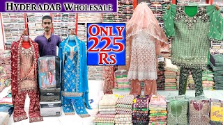 Hyderabad Wholesale  💥💯 Rs 225 fancy Suits Dress Material Noor Collection [upl. by Oinafipe925]