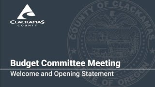 Welcome and Opening Statement  2023 Budget Committee Meetings [upl. by Meisel322]