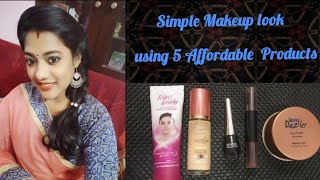 Simple Makeup look using 5 Affordable Products in tamil  Affordable Makeup look for Beginners [upl. by Ailenroc448]