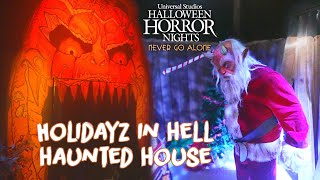 Holidayz In Hell Haunted House Walkthrough  Halloween Horror Nights Hollywood 2023 [upl. by Valiant712]