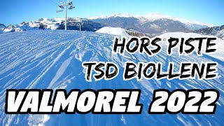 Valmorel 2022  Hors Piste sous le nouveau télésiège de la Biollène en ski [upl. by Mariken]