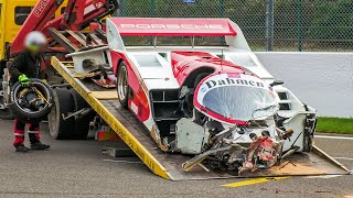 BIG Crash of a RARE 12 MILLION Porsche 962C at Spa Francorchamps [upl. by Oguh679]