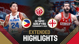 Philippines 🇵🇭 vs Georgia 🇬🇪  Extended Highlights  FIBA OQT 2024 Latvia [upl. by Nylime]