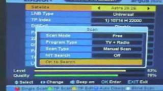 How to find satellite channels using autoscan on the Edision Argus Mini Satellite Combo Receiver [upl. by Bilicki835]