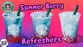 NEW Summer Berry Refreshers at Starbucks [upl. by Norvin]