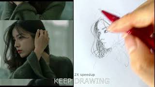 keep drawing Day 1322【keep learning what U like】face figure drawing painting sketch portraitdraw [upl. by Ethelin623]