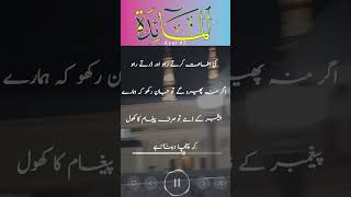 Surah Al Maidah Ayat 92 Urdu translation only  surahalmaidah urdutranslation shorts [upl. by Muiram7]