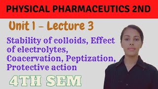 Effect of electrolytes  Coacervation  Peptization  Protective action of colloids B pharm 4th sem [upl. by Leena381]