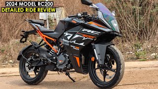 Finally 2024 KTM RC 200 New Black Detailed Ride Review  Mileage Latest On Road Price  New Changes [upl. by Luwana]