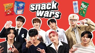 KPop Band ATEEZ Try American Food For The First Time  Snack Wars [upl. by Lecrad]