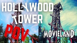 POV Hollywood Tower Ride at Movieland Lazise Lake Garda Italy  Full ride and queue [upl. by Nawk]