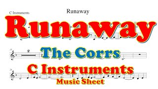 The Corrs  Runaway  Music Sheet  Play Along for C Instruments  Flute Violin [upl. by Weixel]