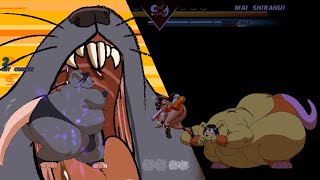 MUGEN Mai Shiranui vs Lardo amp Lardo Rat [upl. by Adilen]