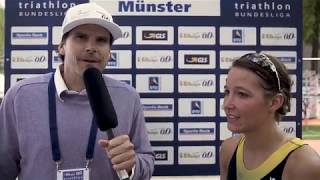 1 Bitburger 00 TriathlonBundesliga Münster 2017  Interview Anja Knapp [upl. by Onileva]