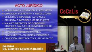 Gunther Gonzales Barrón  Modalidades del Acto Jurídico [upl. by Monarski535]