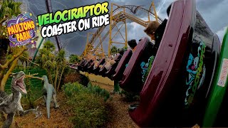 Experience the Speed of Velociraptor OnRide at Paultons Park April 2023 4K [upl. by Gebhardt]