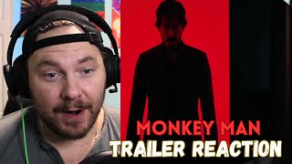 Monkey Man  Official Trailer REACTION [upl. by Akirdnuhs]