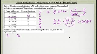 Linear Interpolation Recap  Edexcel Maths A Level Statistics [upl. by Hnahc]