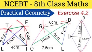 Practical Geometry 8th class Maths Exercise 42 Q1 iiiiii  Practical Geometry Class 8 [upl. by Coates]