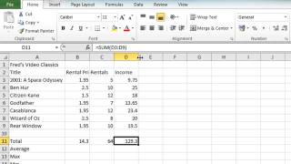 Excel 2010 Tutorial For Beginners 4  AutoSum Function Microsoft Excel [upl. by Elocen]